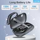 Bluetooth Headset with 72-Hour Talk Time & 500mAh Charging Case, Bluetooth V5.3 Headset with Noise Cancelling Mic Wireless Earpiece Hands-Free Headphones for Office Trucker Driving Business,Black