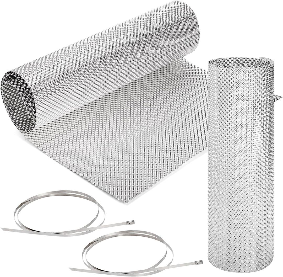 Coloch Exhaust Heat Shield Automotive,15x 39 Embossed Aluminum Heat Shield Muffler Exhaust Wrap with Two Cable Metal Zip Ties High Temp Thermal Barrier for Car, Muffler, Battery