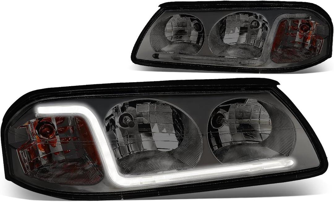 DNA MOTORING HL-LB-CI00-SM-AM Pair of Headlight For 00-05 Chevy Impala,Smoked amber