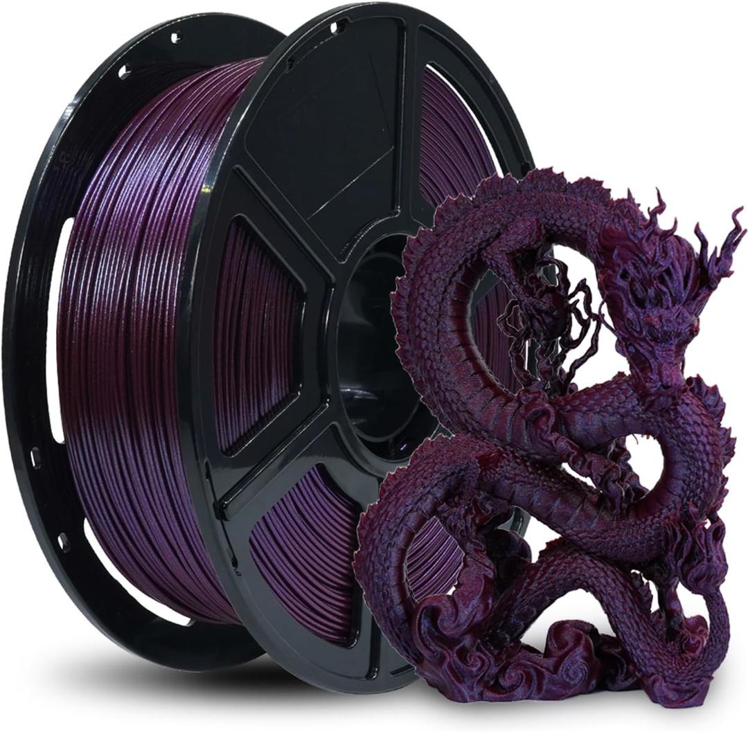 FLASHFORGE 3D Printer Filament, Chameleon PLA Color Shift Filament 1.75mm, Changes Color with Light and Angles, 1KG Spool (2.2lbs), Dimensional Accuracy +/- 0.02mm (Marsala)