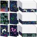 Kosiz 12 Pcs 9x12 Boy Video Game 2 Pocket Folder, Cute Take Home File Classwork Bulk Kid Student Homework Paper File Folder for School Classwork Office Home Classroom Teacher Business Party Supply