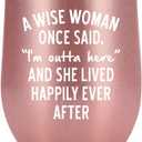 NewEleven Retirement Gifts For Woman 2025 - Funny Retirement Gifts For Coworker Leaving - Farewell, Leaving, Goodbye Gift For Coworkers, Friends - 12 Oz Tumbler (Wise women rose)