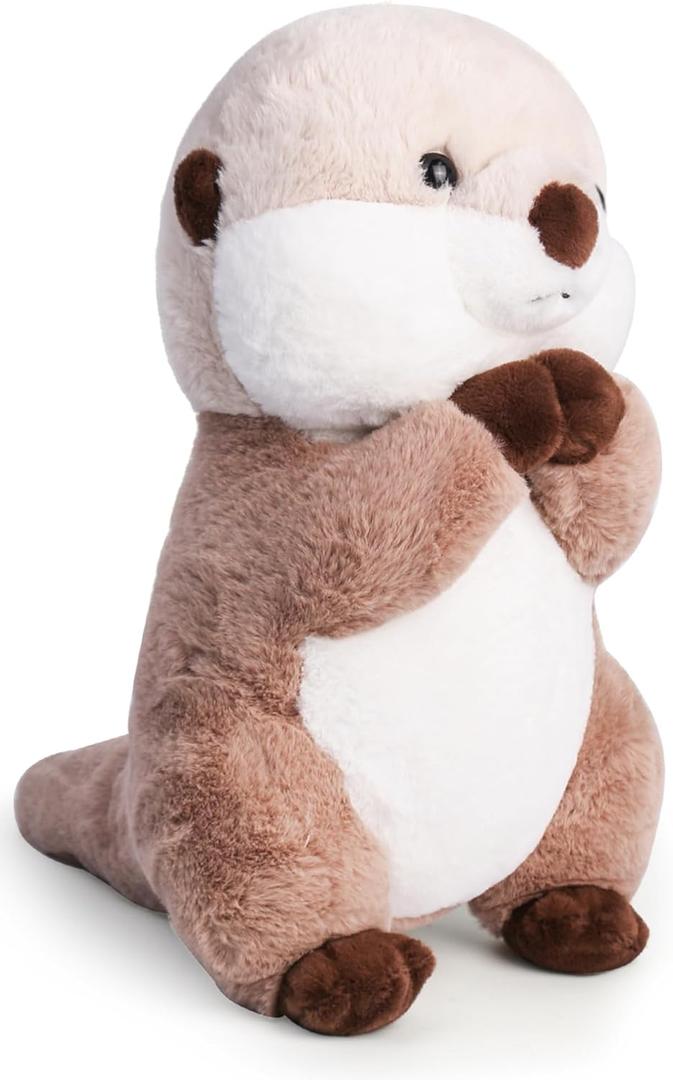 Riuhot Cute Otter Stuffed Animals Soft Sea Otter Plushie Toy 15.7" Christmas Birthday Party Plush Gift for Kids Children Girls Boys
