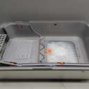 Stainless Steel Litter Box with Lid, High Sided Enclosed Metal Litter Box for Big Cats, Easy Cleaning Anti-Urine Leakage, Non-Sticky Cat Box, Front Entry Top Exit KittyBox, Includes Mat & Scoop
