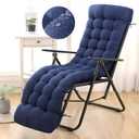 Patio Lounge Chair Cushion, Waterproof Zero Gravity Chair Cushions with Ties, 66x21x4 Inches Chaise Lounge Chair Cushion for Outdoor Indoor Furniture, Blue (Only Cushion) (1P)