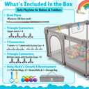 Baby Playpen for Babies & Toddlers, Large Playpen with Breathable Mesh, Anti-Slip Suction Cups, Zipper Door, Portable Indoor Outdoor Baby Play Yard with Balls & Storage Bag