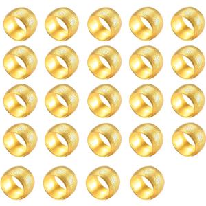 Napkin Ring, Round Metal Serviette Napkin Holder for Wedding Party Dinner Table Decoration (24 Pack Gold)