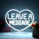 Leave a Message Neon Sign for Wall Decor Audio Guestbook LED Neon Light Sign for Wedding Shop Party Reception Welcome Signs Heart Signs Decor White Wedding Backdrop Table Decor Size 12.2*9.7in (XD321)
