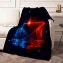 Neon Hockey Drip Blanket Gift Sports Fan Throw, Ice Hockey Room Decor for Boys, Teens & Men, Cozy for Couch or Bed, 50'' x 60'', Game Night, Birthday, Christmas, Gift Exchange