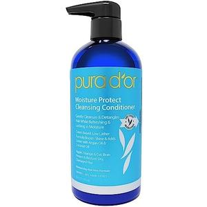 PURA D’OR Moisture Protect Cleansing Conditioner (16oz) Detangles & Restores Hair with Argan Oil, Lavender, No Sulfate, All Hair Types, Men & Women (Packaging may vary)