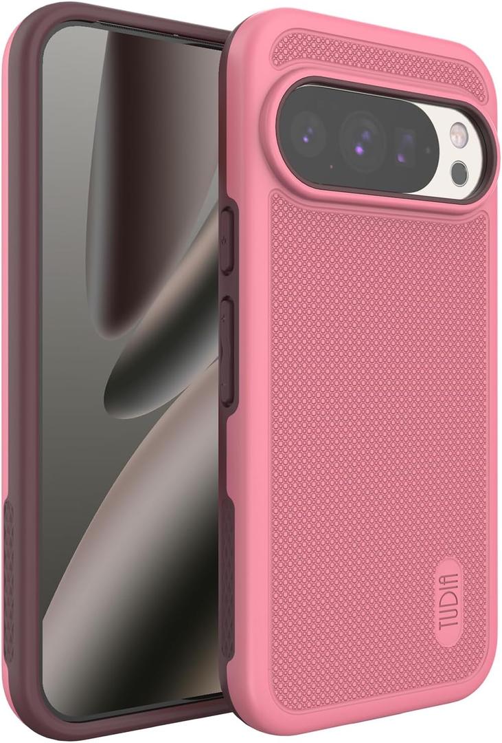 TUDIA MergeGrip Case for Google Pixel 10 / Pixel 10 Pro Cases 2025 [Military Grade Drop Tested] Dual Layer Rugged Slim Shockproof Heavy Duty Protective Phone Cover - Smokey Pink