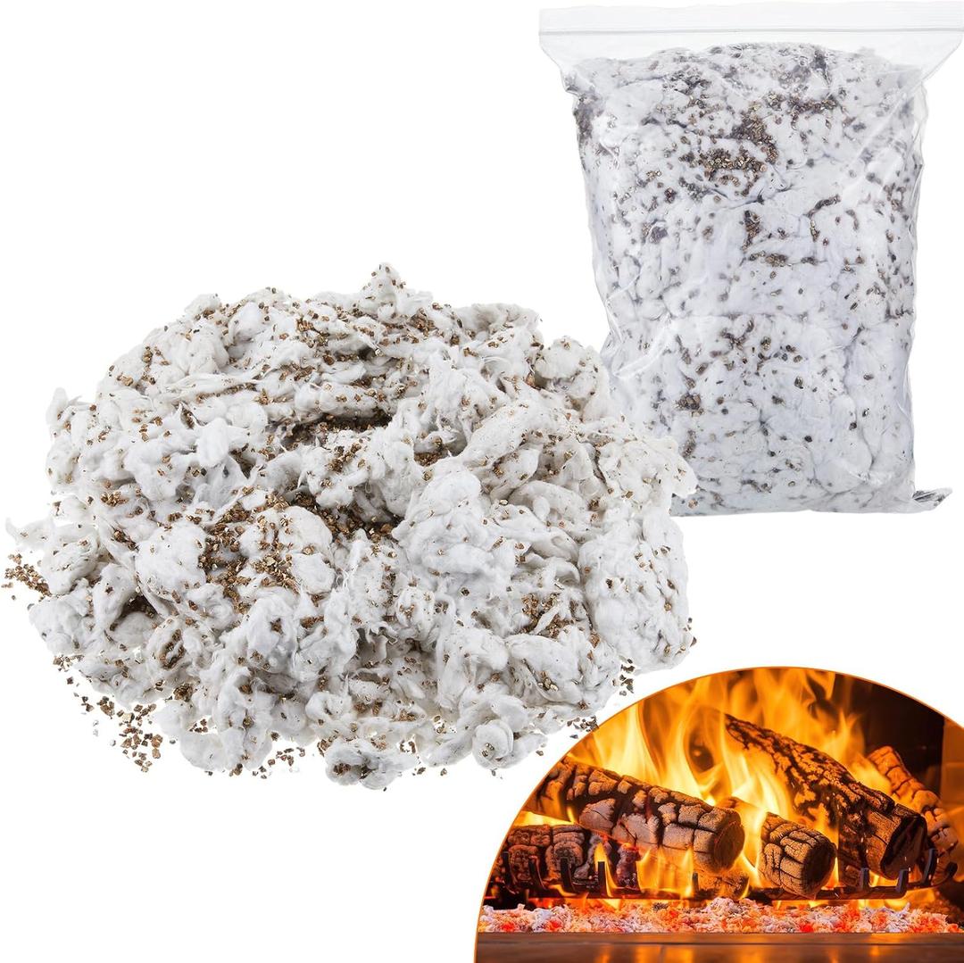 Frienda 12 oz Glowing Embers Rock Wool Mixed with Vermiculite Crackling Ash for Gas Fireplace Realistic Fake Coals for Indoor Vented Gas Fireplace Log Sets Insert Fire Pit Stoves