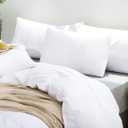 TUMEI 100% Linen King Pillow Cases(35.83"20.08") - Set of 2 King Size Bed Pillow Cover Washed Solid Color Natural Flax Soft Breathable,White King