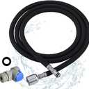 Black Kitchen Faucet Hose Replacement M15*1MM X G1/2, 59-inch Nylon Hose with Quick Connect