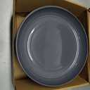 HEYCOME 12 Pcs Unbreakable Deep Dinner Plates Set, 10 inch Reusable Plastic Wheat Straw Plates, Microwave and Dishwasher Safe Plate for Kitchen, Lightweight Plate for Dessert, BPA Free, Dark Gray