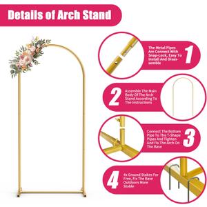 Metal Arch Stand And Covers Banquet Decoration (6 Ft)