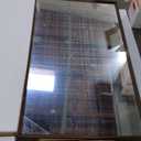 WEER 60X36 Inch Framed Bathroom Mirror, Walnut Rectangular Framed Mirror, Large Wall Mounted Vanity Mirror, Wood Grain Farmhouse Mirror, Tempered Glass, Anti-Rust, Horizontal or Vertical