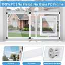 Unbreakable PC Cat Door for Window 100% Polycarbonate | No Metal Frame & Glass | Fits 28.5"-32" Width Window, 1-Min Install, Adjustable Window Cat Door Insert with 4 Locking Models