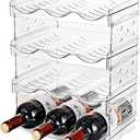 Baosia Stackable Wine Rack,Wine Bottle Holder for Inside Cabinet,for Pantry,Refrigerator,Countertop Organization-4 Tiers for 12 Bottles