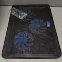 TECKNET Laptop Cooling Pad, Portable Slim Quiet USB Powered Laptop Notebook Cooler Cooling Pad Stand Chill Mat with 3 Blue LED Fans, Fits 12-17 Inches (Black)