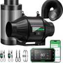 VIVOSUN T4 Smart Filtration Kit, Inline Fan, Controller, Carbon Filter,Duct