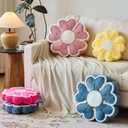 Flower Shaped Decorative Throw Pillow Cushion for Bed Couch, Cute Flower Plush Throw Pillows Home Decor Floor Pillow Seating Cushions (Yellow, 13.7 Inches)