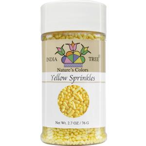 India Tree Nature's Colors, Yellow, Sugar Sprinkles for Baking and Decorating, Small, 2.7 Oz Jar (Pack of 1)