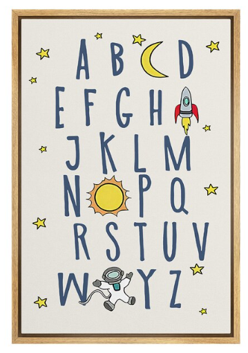Alphabet Picture with astronaut. 36"X24"