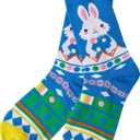 Men Novetly Funny Cotton Socks (Blue)-Adult