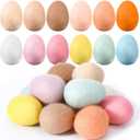 VitalCozy 12 Pcs Easter Colorful Felted Eggs Easter Pastel Felt Wool Eggs for Easter Spring Garland Crafts Tree Hanging Ornaments Party Decoration