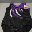 BAOHULU Leotards Girls Gymnastics Embroidery Shiny Aqua Rose Diamond Dance Clothes (7-8 Years, Black Purple)