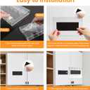 Acrylic Straw Holder, Straw Organizer Dispenser with Two Pieces Rubber Magnet Sheets, Drinking Straw Storage Holder for Cabinet Door Fridge Counter Kitchen Office (Black)