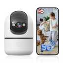 JWQPO Indoor Camera 5G&2.4G WiFi Cameras for Home Security Instant 911 Alert, 360° Pan/Tilt Baby Monitor/Dog/Pet Camera AI Motion Detection Night Vision, Speaker, US Cloud Storage (1 Pack)