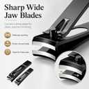 3 x Aogeili Long Lever Nail Clippers with File for Thick Toenails & Fingernails