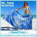 Vikumond Thin Turkish Beach Towel Lightweight Soft Cotton Extra Sand Free Sandproof Absorbent Quick Dry Towels Cloud Bath Pool Travel Compact Essentials Accessories for Adult Gifts, XL (79x36 In,200x90 Cm)
