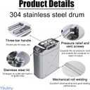 13.2 Gallon 304 Stainless Steel Water ContainerStainless Steel Water Storage , With Flexible Spout/Nozzle System Pressure Relief Valve Safety ConfigurationCamping Emergency Storage,Home and Outdoor
