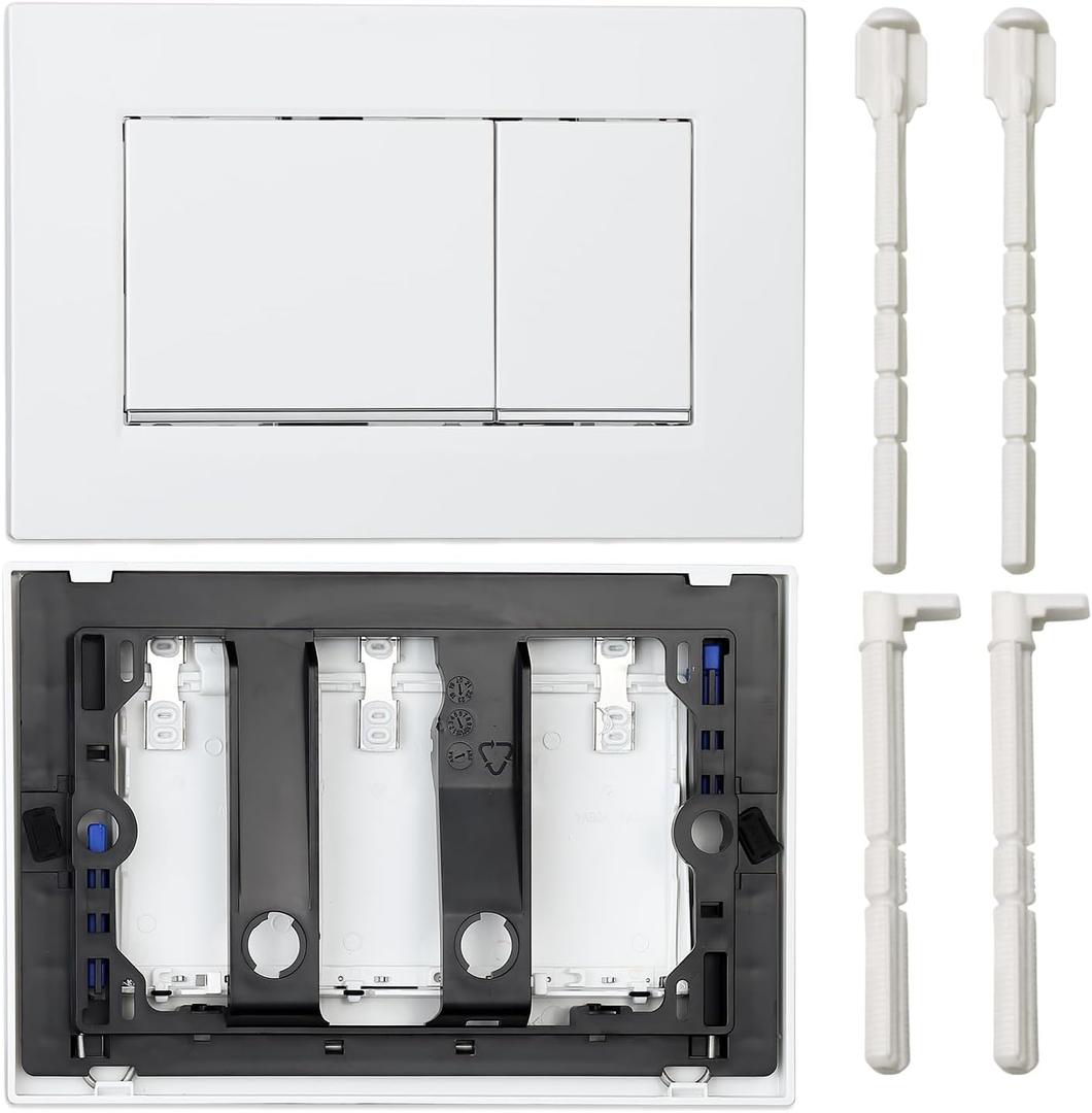 Actuator Plate for Geberit Dual Flush, Compatible with Geberit sigma30 Concealed Cisterns, White with Polished Chrome, 115.883.KJ.1