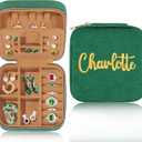 2 x Birthday Gifts For Teen Girls Best Friend Bestie Soul Sister Jewelry Boxes For Travel Ring Holder Earring Holder Beach Essentials Mothers Day Birthday Gifts For Girls Travel Accessories For Women (Green 4"*4"*2")