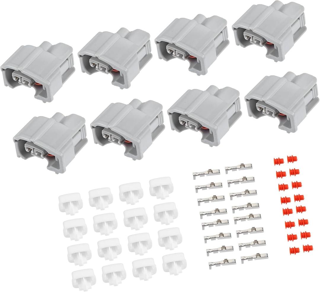 8 Set 2 Pin No.9098011875 Fuel Injector Connector Adapter Plug Clip Kit Replacement for Toyota Auto Accessories