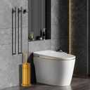 DOWRY Anti-Hand Off Toilet Plunger with Holder for Bathroom,Powerful Efficient Force Suction Cup,Heavy Duty, Deep Cleaning, Gold