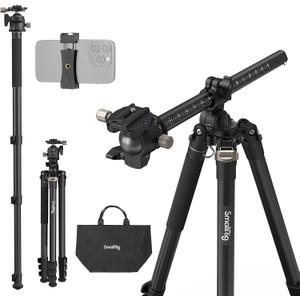 SmallRig CT200 72.8"/200cm Horizontal Overhead Tripod for Camera with Smartphone Holder & Carrying Bag, 33lb Max Load Aluminum Horizontal Camera Tripod for Overhead Shots