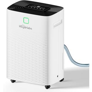 100 Pints Dehumidifier for Basement Home, Smart Silent Dehumidifier with Drain Hose, 1.32 Gal Water Tank, Intelligent Humidity Control, 24H Timer, for Large Room Bathroom Bedroom