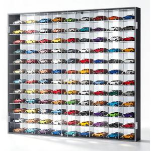 Suzile 1/64 Diecast Acrylic Display Case Car Wall Case for 108 Slots