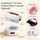 7-1 Red Light Hair Brush Comb | Vibrating Electric Red Light Scalp Massager + Oil Applicator for Fuller-Looking Hair Care | Scalp Massage for Head Spa | Portable, Cordless & Waterproof