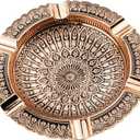 Vintage Metal Ashtray - Luxury 6 Slot Cigar Holder for Indoor Outdoor Use - Rose Gold