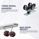 6FT Bypass Door Hardware, Closet Door Track Kit, Top-Mounted Style, Made of Heavy Duty Aluminum, Smoothly and Quietly, for 2 Doors System - Fit Min Door Panel Width of 36.5in, Silver
