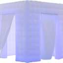 SAYOK Portable Inflatable Photo Booth Enclosure (White, Two Doors, 8.2x8.2x8.2ft), Photo Booth Tent with Air Blower and Remote Controller, Photo Booth Backdrop for Party Wedding Birthday Event