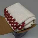 MIULEE Set of 2 Red Boho Decorative Pillow Covers 18x18 Inch Farmhouse Rustic Couch Throw Pillows Modern Spring Cotton Cushion Covers Retro Cute Macrame Woven Home Decor for Bed Sofa Chair