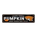 Rustic Freshly Baked Pumpkin Metal Sign - Autumn Pumpkins Pie Decorative Sign - 16x4 Inch, Vintage Style Sign for Kitchen, Cafe, Bar, Porch, Farmhouse Decor, Thanksgiving Day Decor