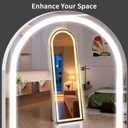 Arch Full Length Standing Mirror with LED Lights, 56"x20" Lighted Mirror with Dimming & 3 Color Lighting, Tall Mirror Full Body for Bedroom, Dressing Room